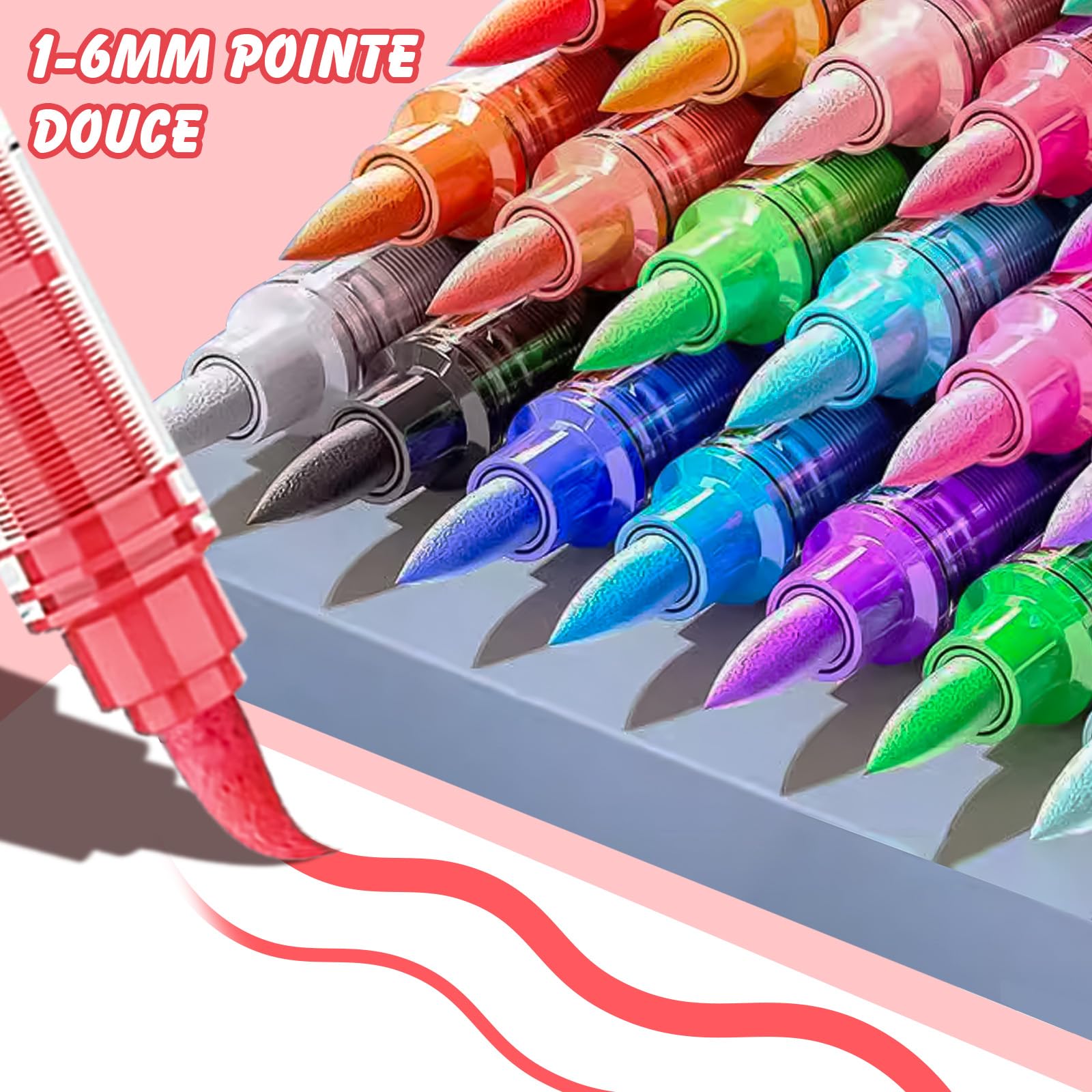 VAKKI Pennarelli Acrilici, 288 Colori Pennarelli Acrilici Acrylic Marker Brush pen per Dipingere Sassi, Tessuti, Metallo, Vetro, Legno, Tela, Ceramica, Plastic, pennarelli per colorare adulti