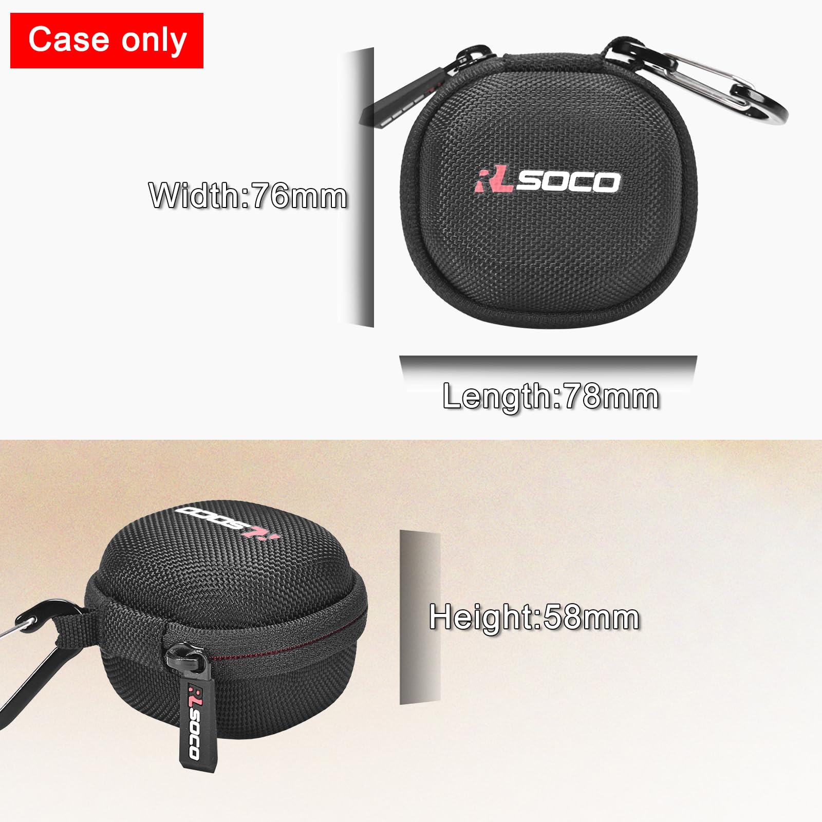 Étui De Protection RLSOCO Pour Écouteurs Anker Soundcore AeroClip - Coque Rigide EVA 1680D - Avec Mousqueton - (Étui Seul)