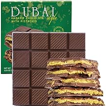 Dubai Chocolate Bar Pistachio and Crispy Kataifi Filled 3.5 oz, Luxury Dubai Chocolate with Knafeh, Fresh Daily Production, Perfect for Gifting (Pack of 1)
