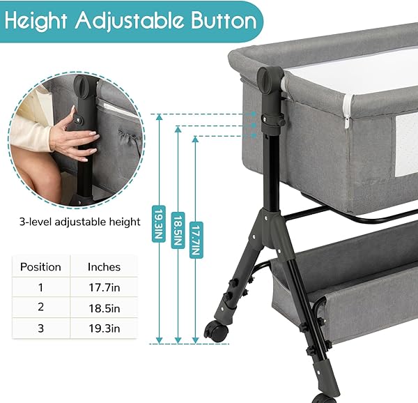 BCOL 3-in-1 Bedside Sleeper Bassinet 3