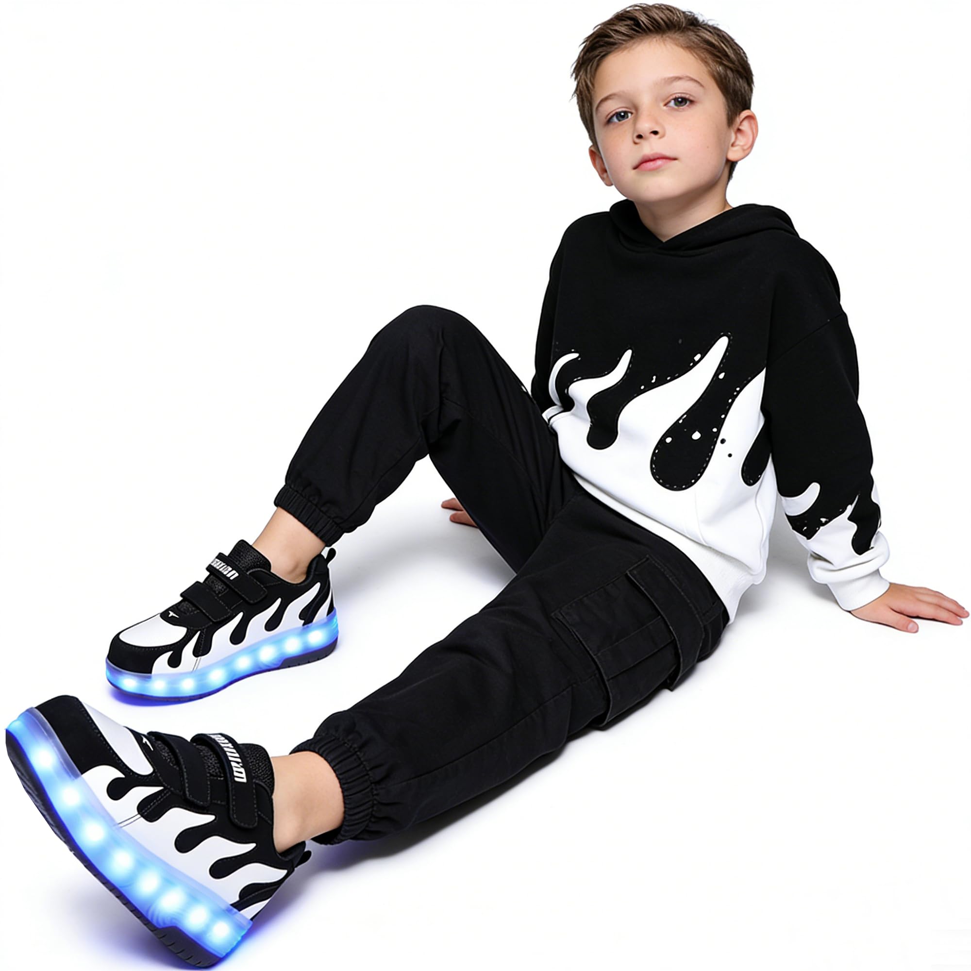 Ufatansy Roller Shoes Girls Boys Sneakers with Wheels Roller Skate Shoes USB Charging LED Light Up Footwear Skates for Beginner Trainers Kids Lightweight Breatheable Shoe