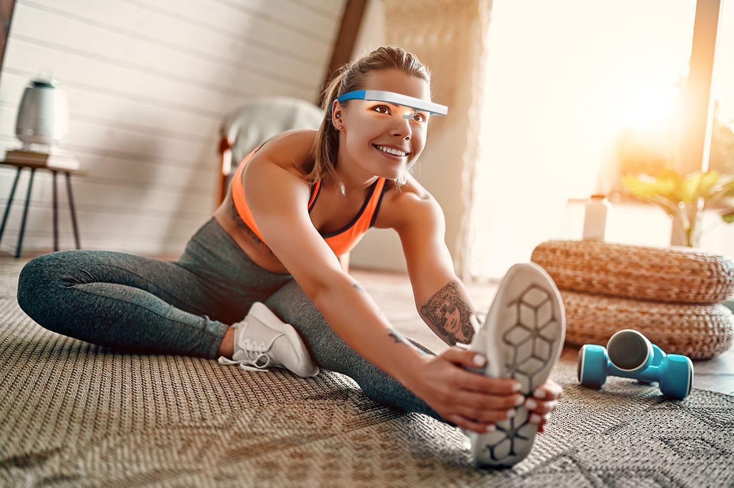 Gafas de luminoterapia Blue-3 Pro | Regula tu ritmo circadiano, aumenta la energía y lucha contra el jet lag | LED sin UV | Comodidad sobre las gafas | Carga USB-C
