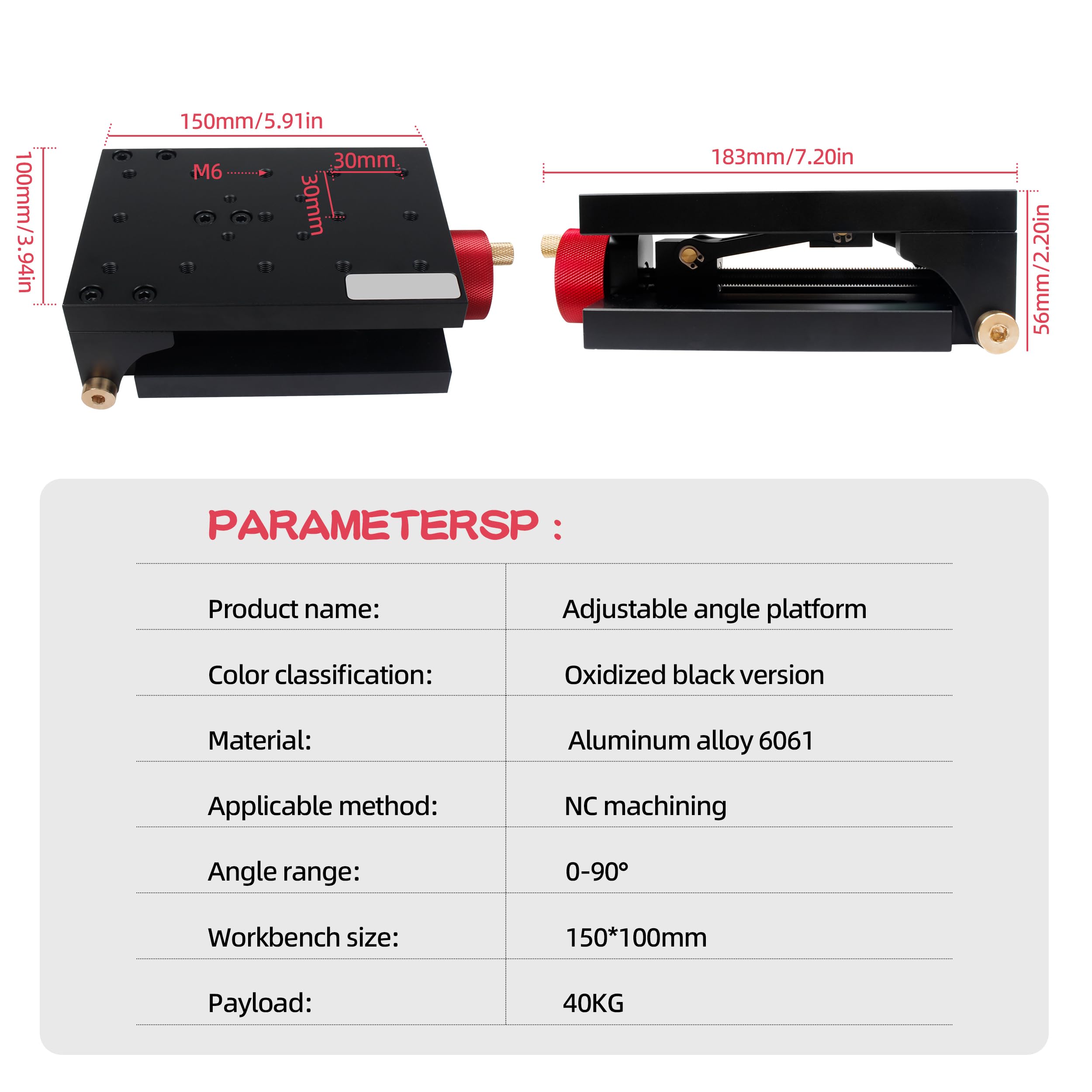 Snapklik.com : TAP-90 150x100mm Manual Adjustable Angle Platform, 0-90 ...