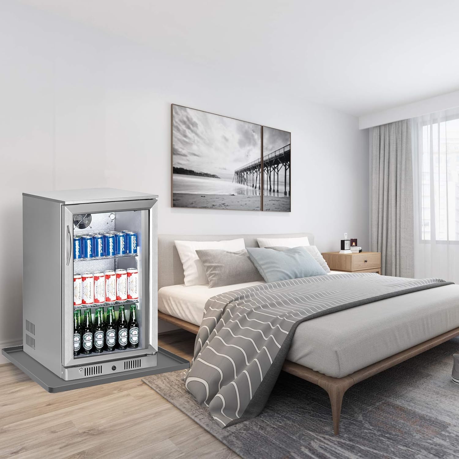 Amazon | 床用ミニ冷蔵庫マット、シリコンフリーザーマット&トレイ