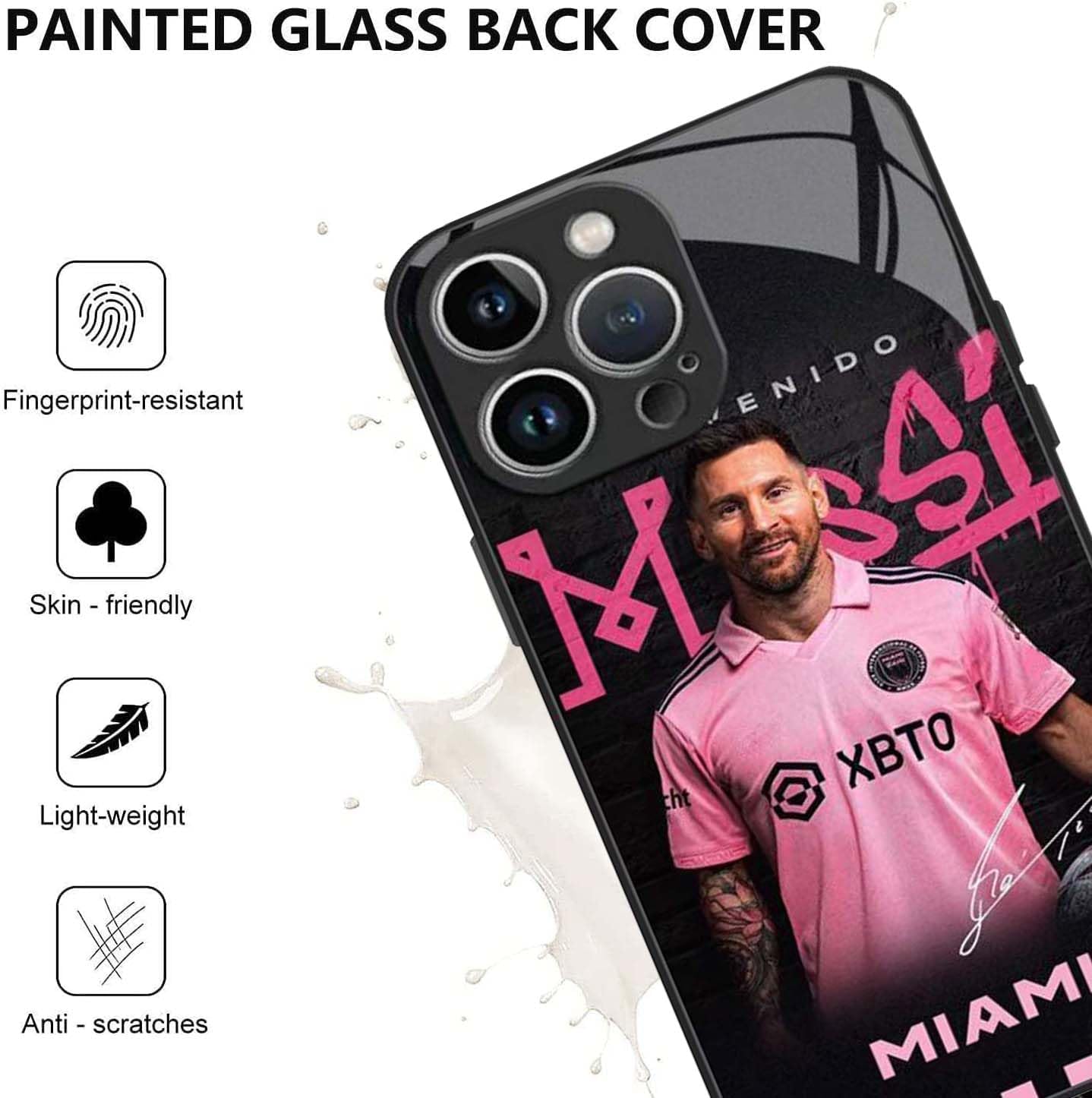 Nikitea ZERMU for iPhone 14 Case, Mess%i Inter Soccer Miam-i #10 Player Fashion Soft Shockproof Crystal Full Protection TPU Shock Absorption Bumper Cover Phone Case for iPhone 14 6.1"