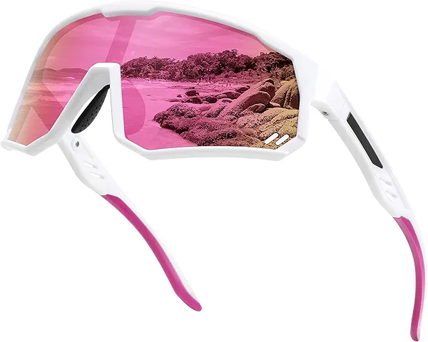Ofwin Polarized Sports Sunglasses for Men Women Wrap Around Cycling Running Sun Glasses UV400 Protection