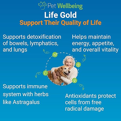 Miniatura 2 de Pet Wellbeing Life Gold for Dogs - Apoya la desintoxicación, la salud del sistema inmunológico, los antioxidantes, suplemento de hierbas formulado