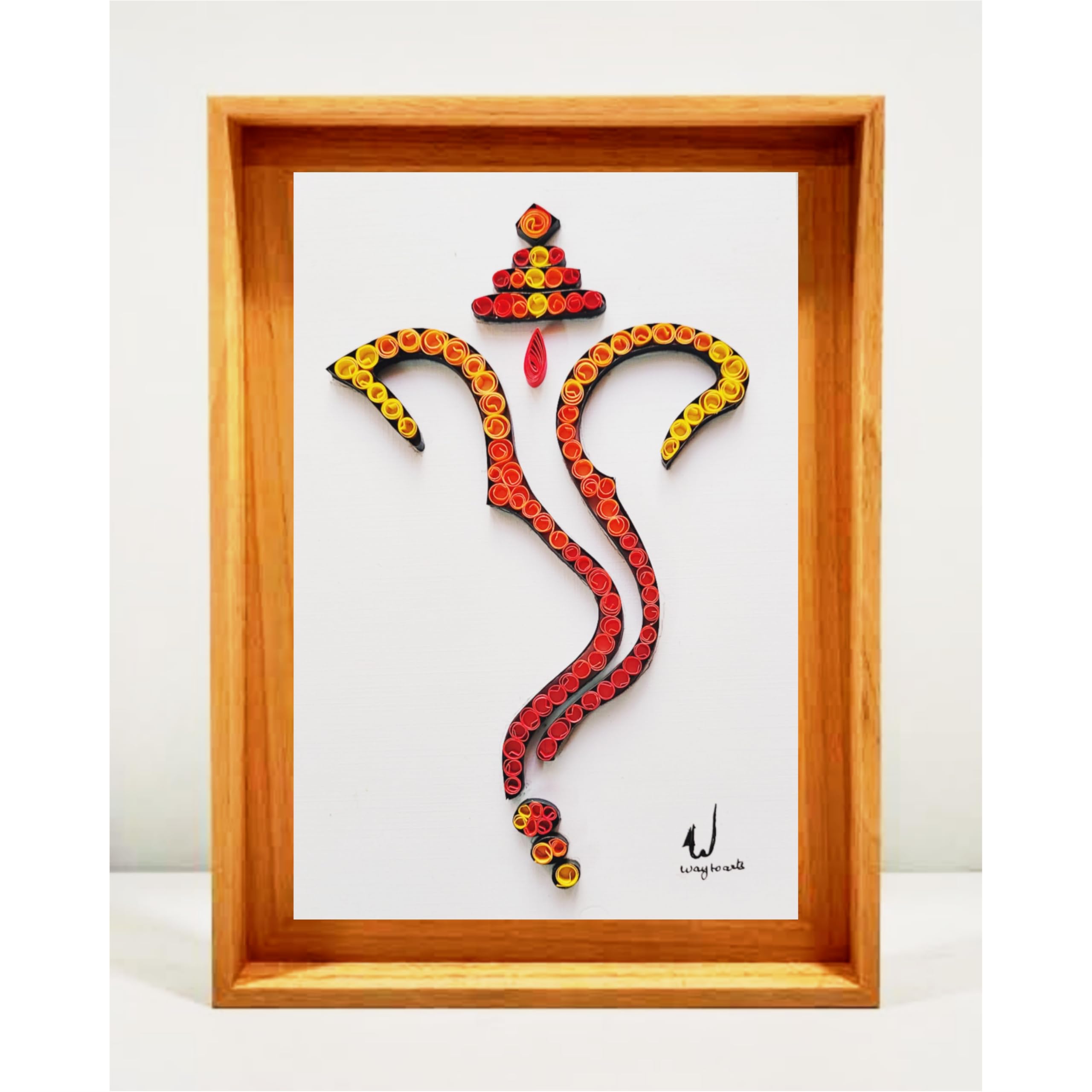 Decorative Quilling Art,Wall Decor, Handmade Gift, Quilling Craft, Paper Craft, Handcrafted Gift Red and Yellow Swirl Design