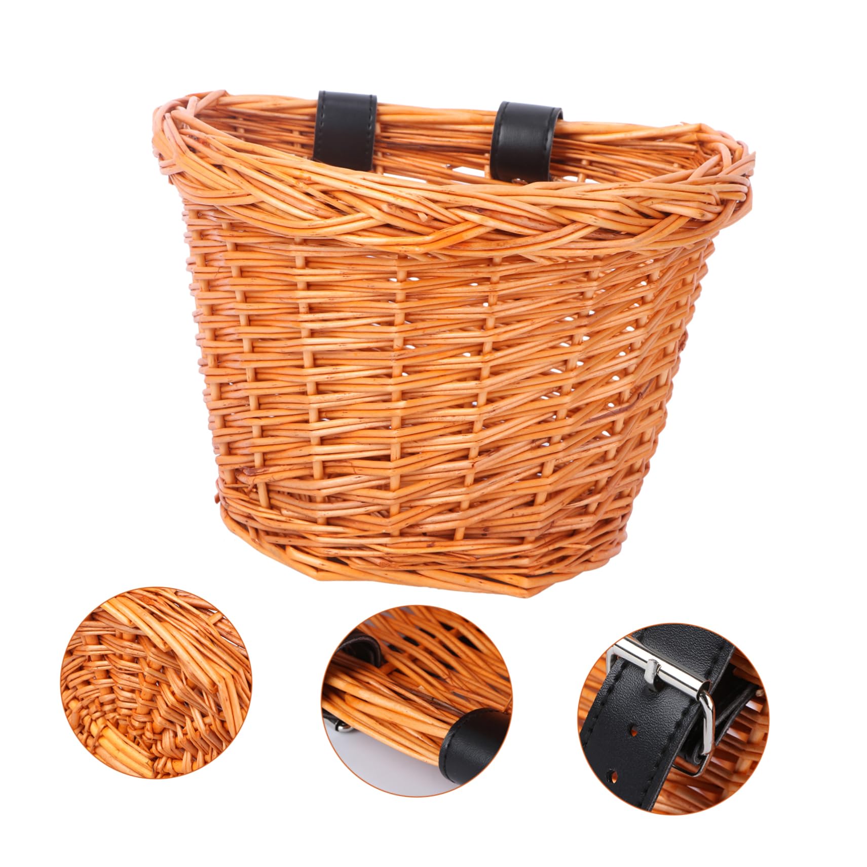 TOYANDONA Cesta de Bicicleta para Niños Desmontable Hecha a Mano de Mimbre