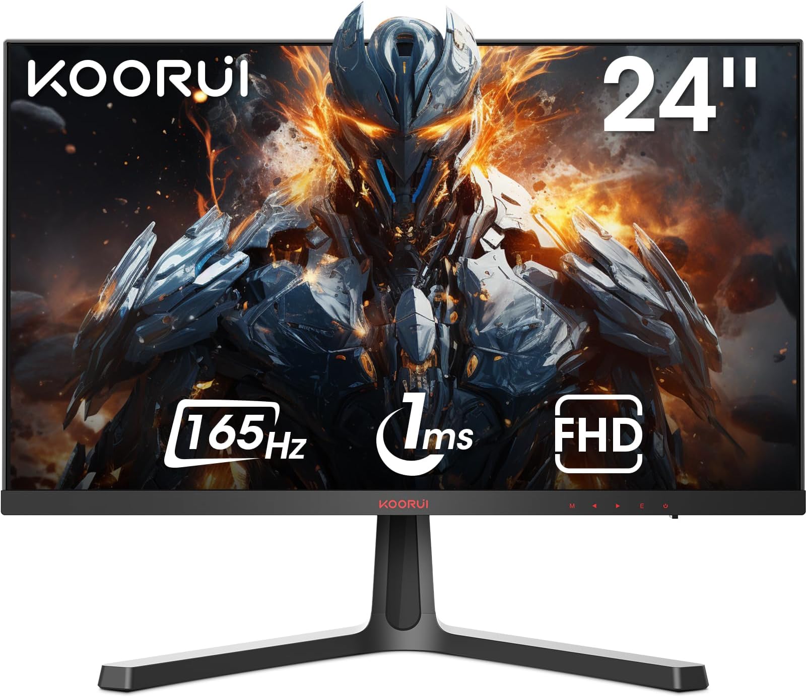 KOORUI 24 Inch Computer Monitor - FHD 1080P Gaming Monitor 165Hz VA 1ms, AdaptiveSync Technology, Ultra-Thin LED Monitor,HDMI X2 / DP, VESA Compatible, Tilt Adjustable, Eye Care - 24E4 - Black