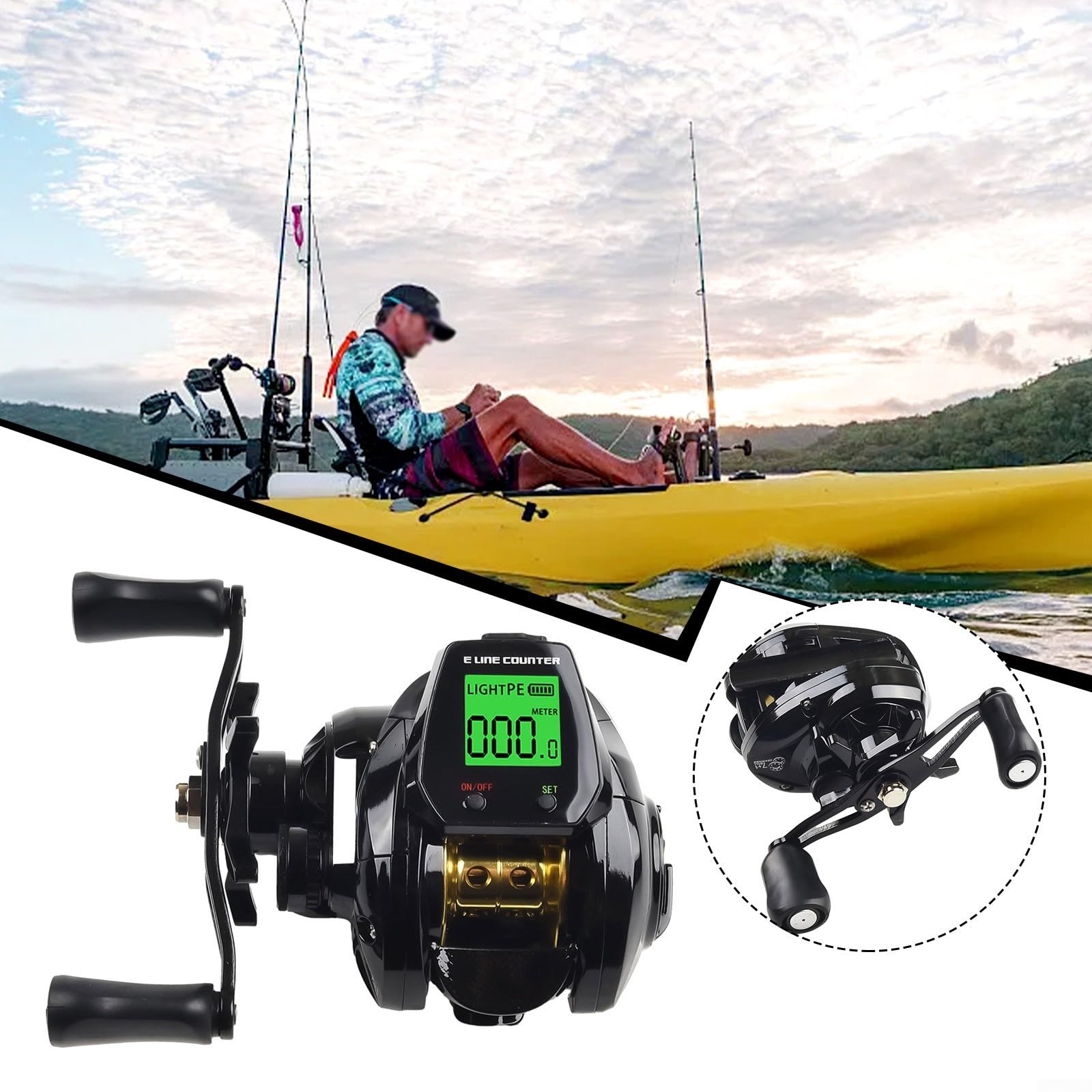 Carrete de cebo de pesca, carretes de pesca de aleación de aluminio con profundidad y velocidad ajustable para pesca