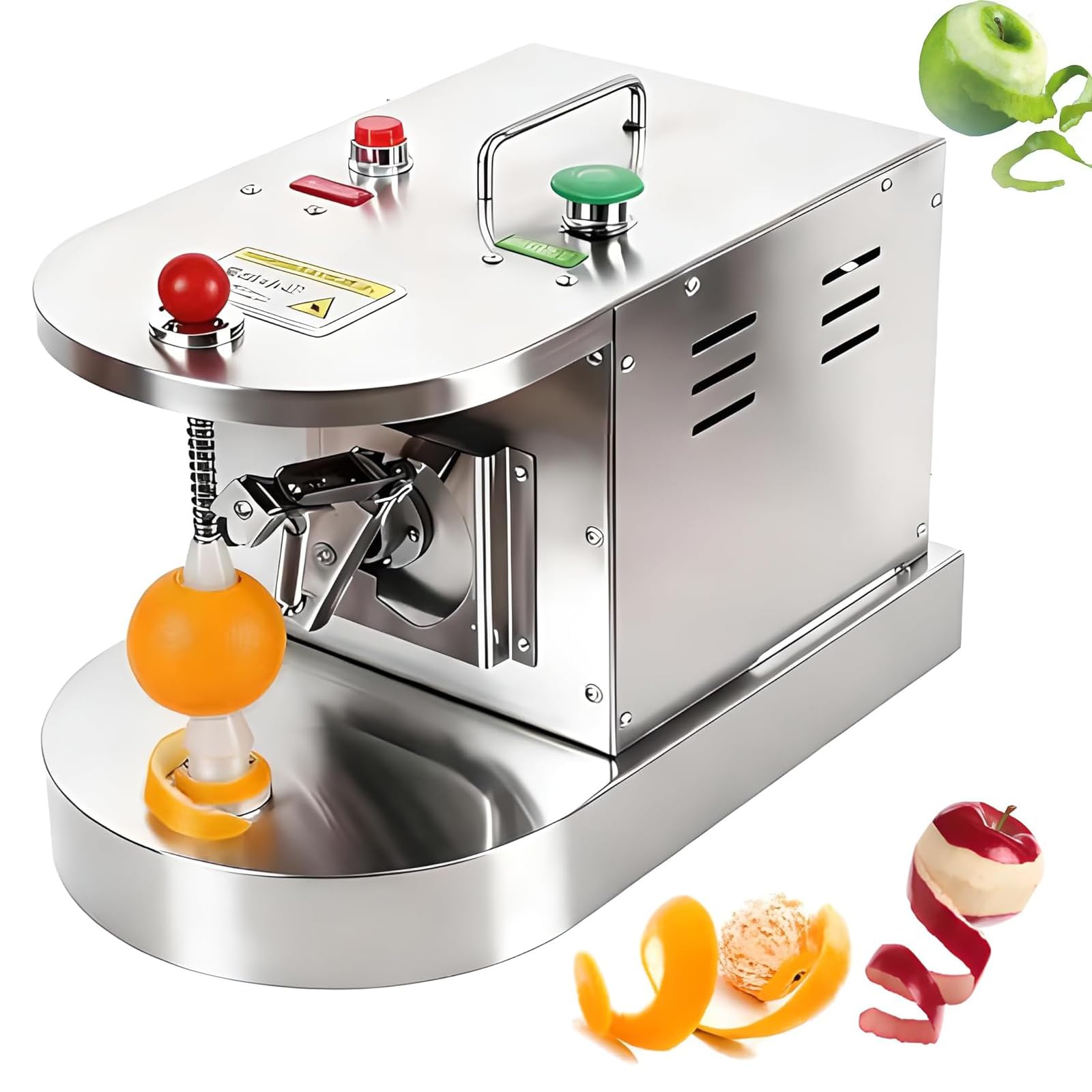 YXFAZPP Electric Fruit Vegetables Peeler, Commercial Automatic Lemon & Orange Peeler Machine, Height & Distance Adjustable, Lemon Orange Apples Peeling Peeler, Restaurant