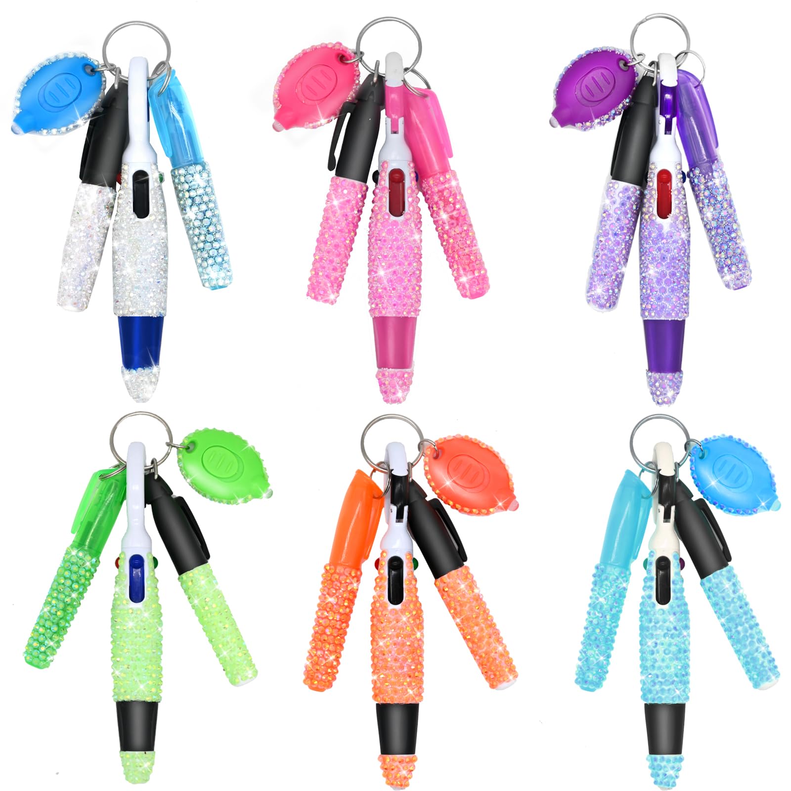 4 Pcs Bling Nurse Set - Nurse Badge Accessories Include Permanent Marker, Highlighter, Retractable Ball Pen (24, Multicolor)