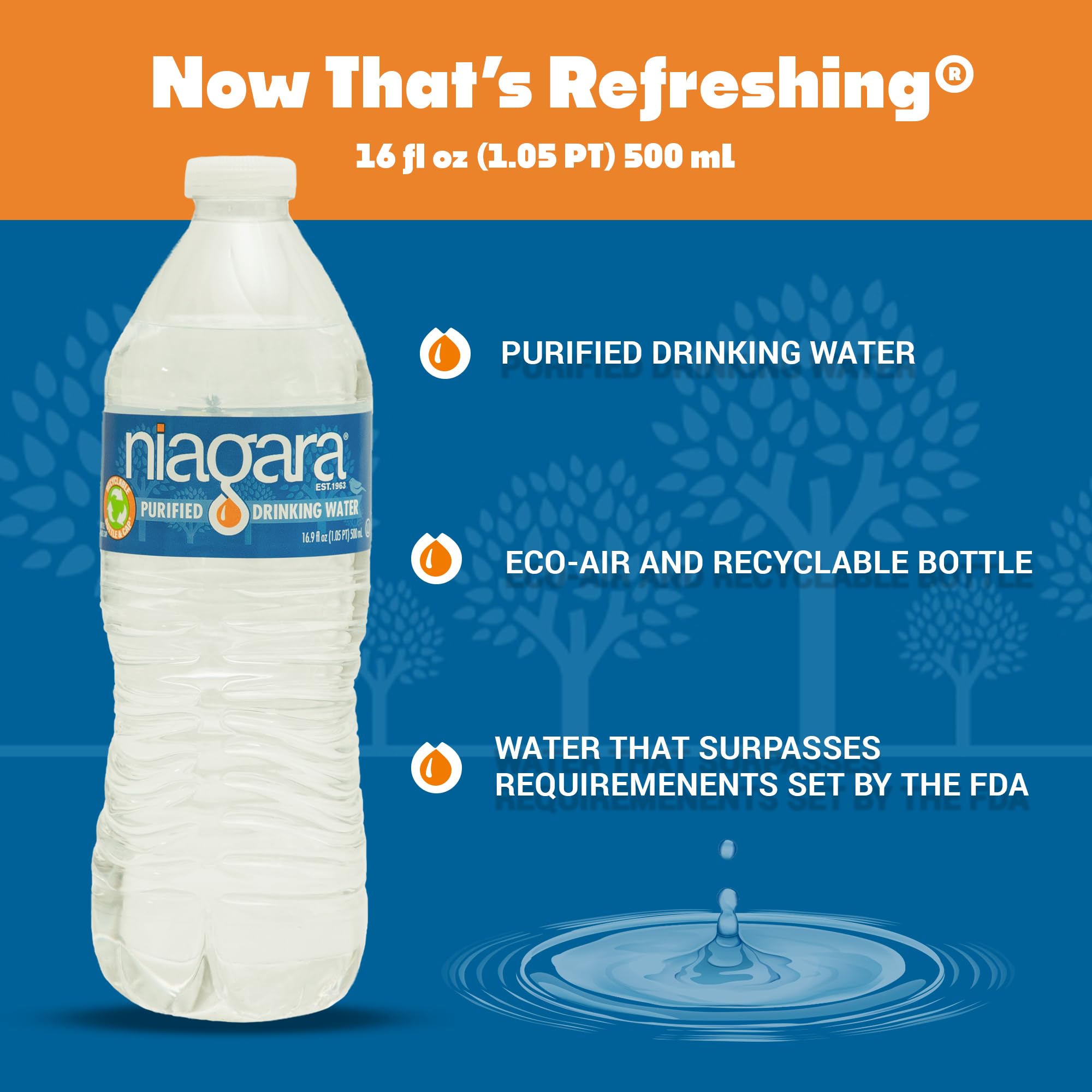 Amazon.com: Niagara Purified Drinking Water, 16.9 oz Bottles, 40