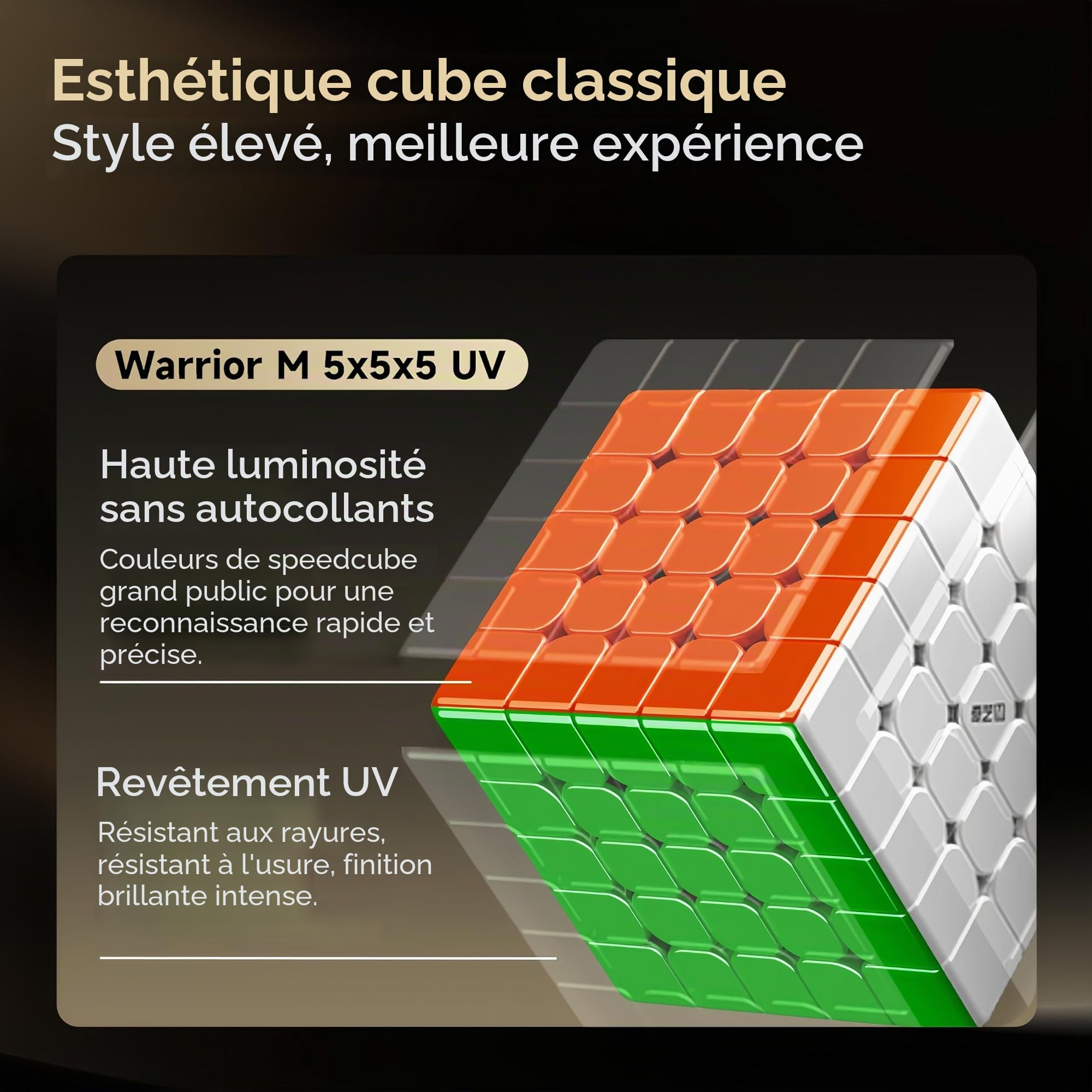 Magnetic Speed Cube 5x5 UV Coating Stickerless 59 mm Puzzle Cube 5x5x5 Smooth, Fast, for All Skill Levels