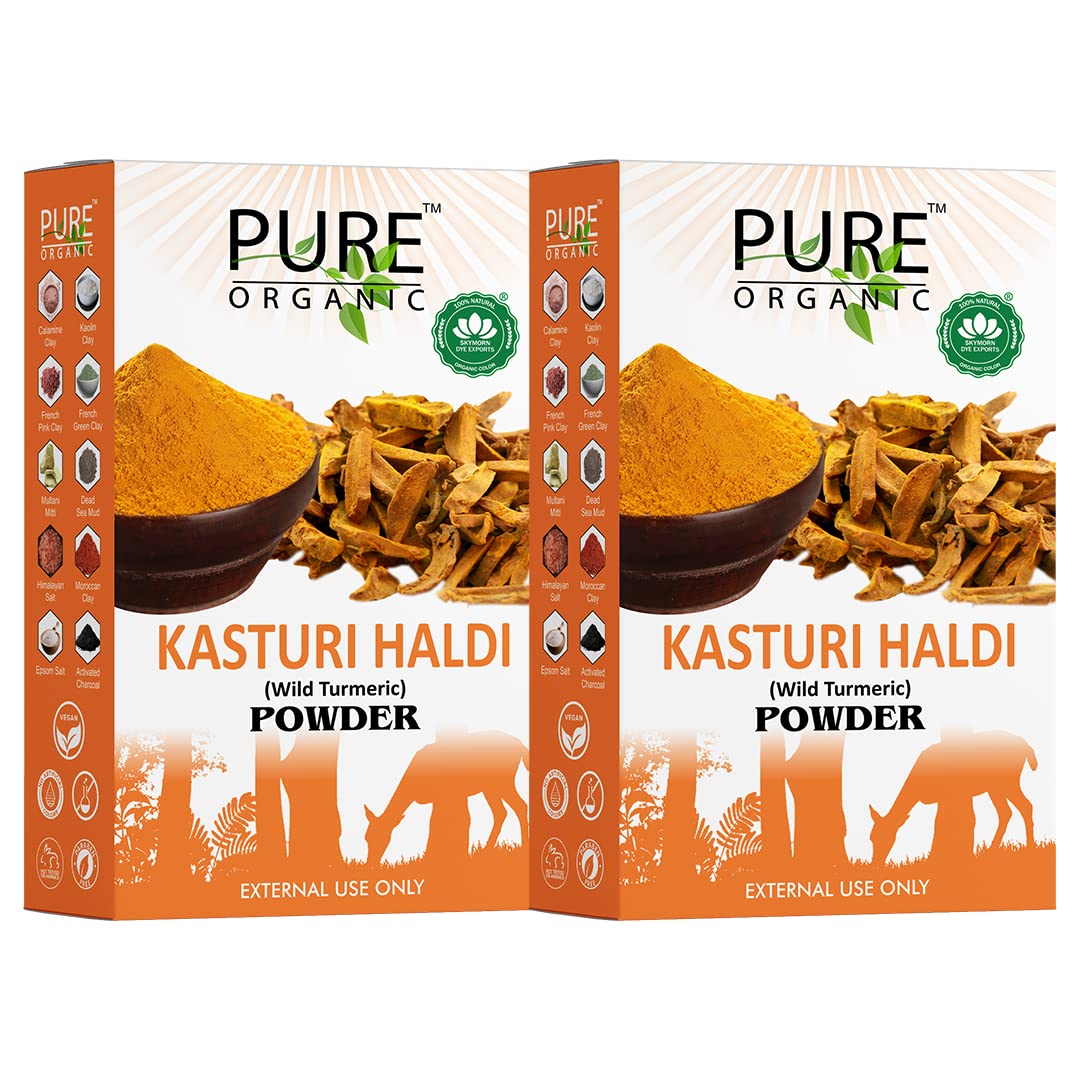 SKYMORN- Pure Organic Kasturi Turmeric Powder Face Pack for Skin Lightening and Tan Removal - 150 gram (150g- Pack of 2)