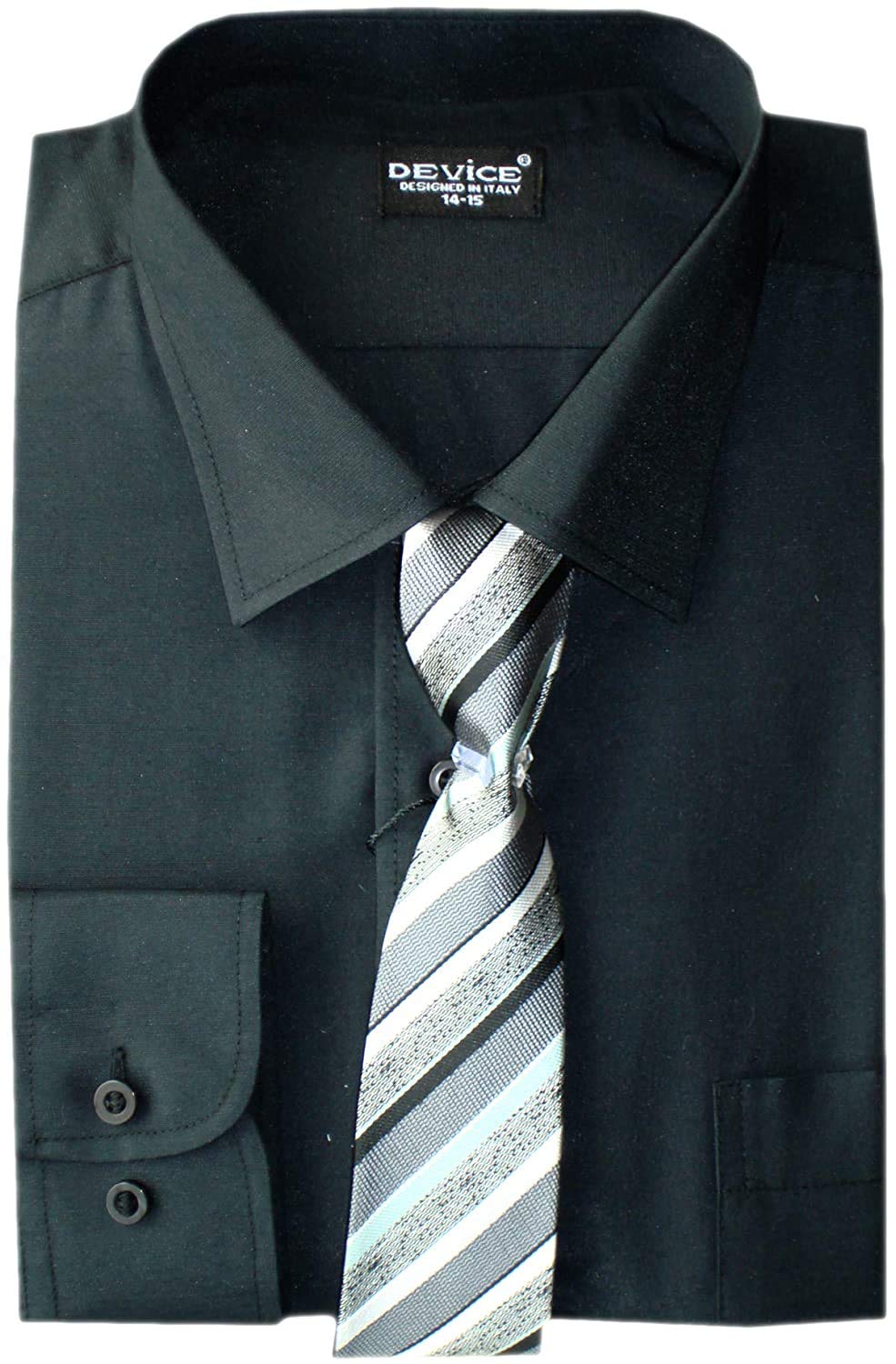 Chemise Formelle Garçon KCL London - Manches Longues Noir Et Blanc, Tailles 1 à 15 Ans, Neuf Avec étiquette