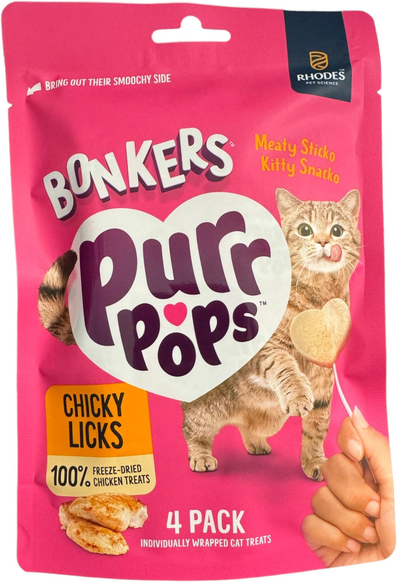 Bonkers Freeze Dried Chicken Purr Pops | Cat Treat Bundle (Pack of 3) | with Mystery Gift from JD