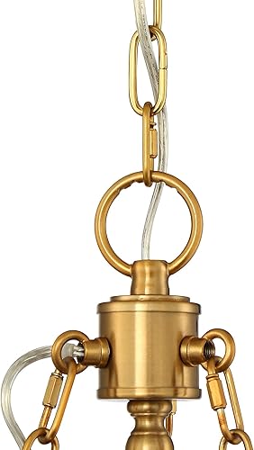 Miniatura 4 de Stiffel Hartley - Lámpara de araña de latón antiguo cálido de 28 pulgadas de ancho, rústico, 6 lámparas para comedor, sala de estar, hogar,