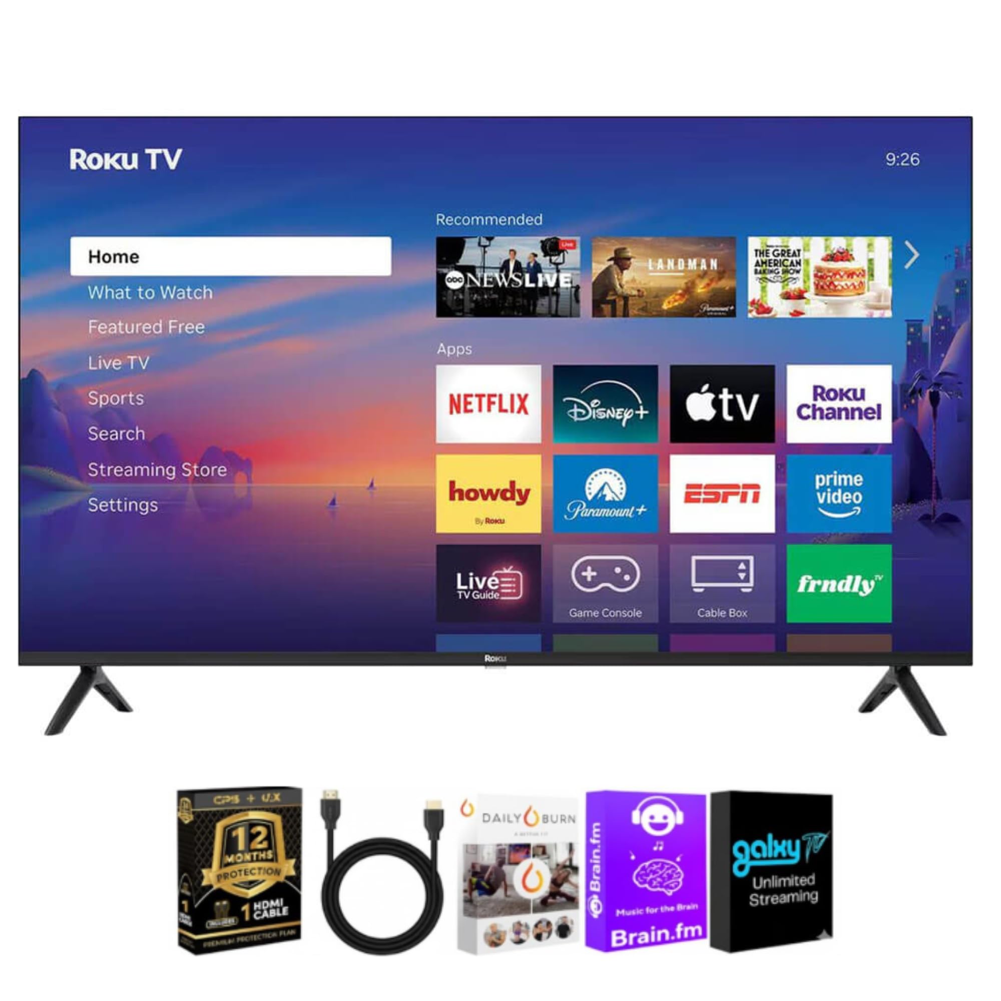 Photo 1 of Roku 50" Select Series 4K QLED TV HDMI CPS Streaming Bundle 2026