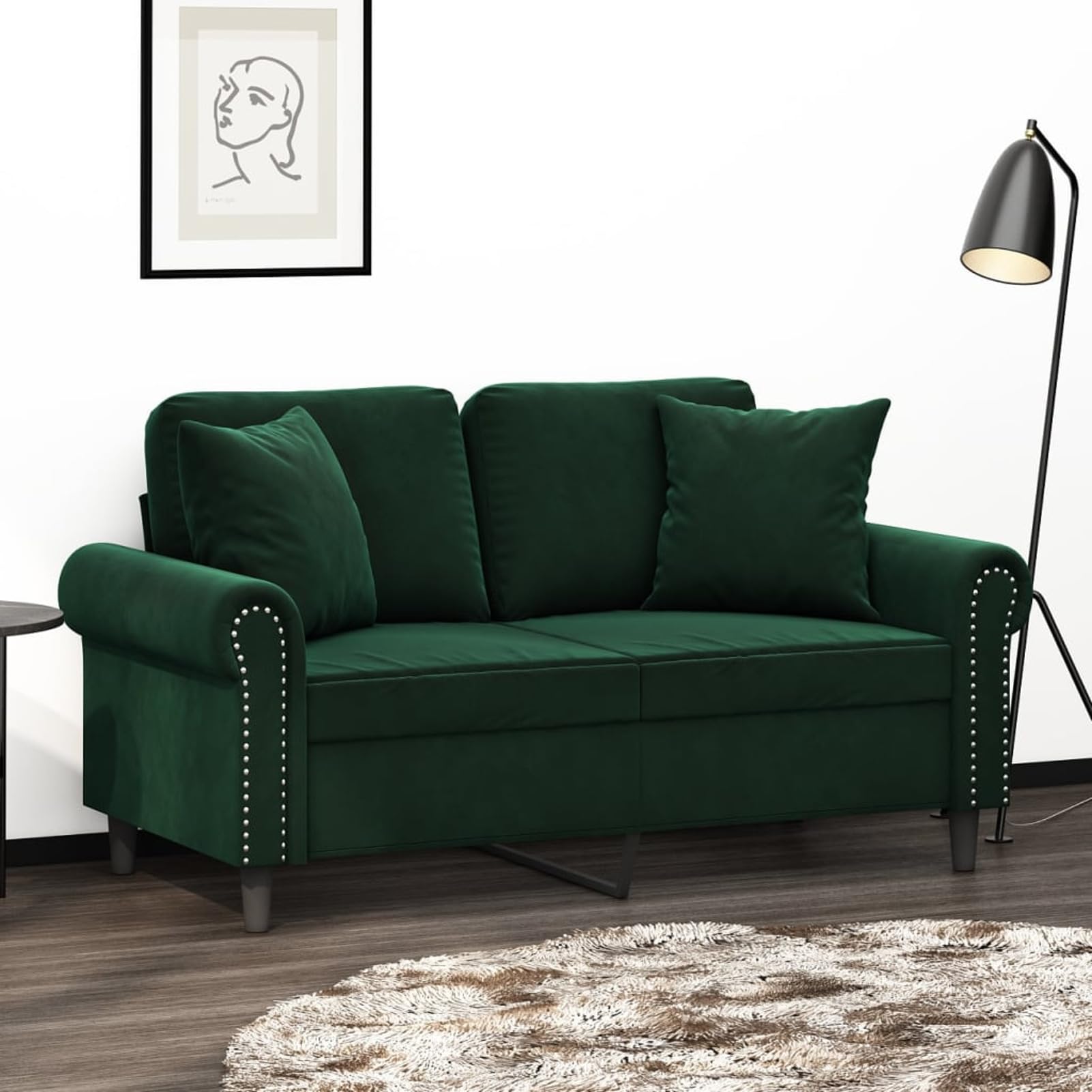 ARKEM Cojines Decorativos 2 uds Terciopelo Verde Oscuro 40x40 cm Cojines Sofa Elegantes