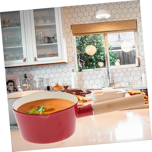 Miniatura 2 de Zerodeko Olla de leche pequeña de esmalte Calentador de queso Olla de leche para hervir olla calentador de mantequilla Sartén para fundir dulces
