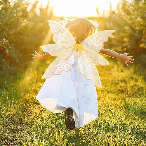 Vista 3 de Fairy Wings Costume Organza Angel Butterfly Wings for Women Girls Dress-up Accessories Christmas Cosplay Costume