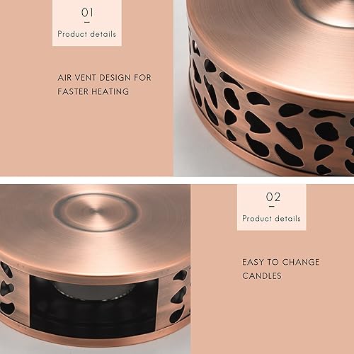 Miniatura 5 de Calentador de té de acero duradero, base de calefacción, tetera, estufa de té caliente, tetera de vela, juego de té