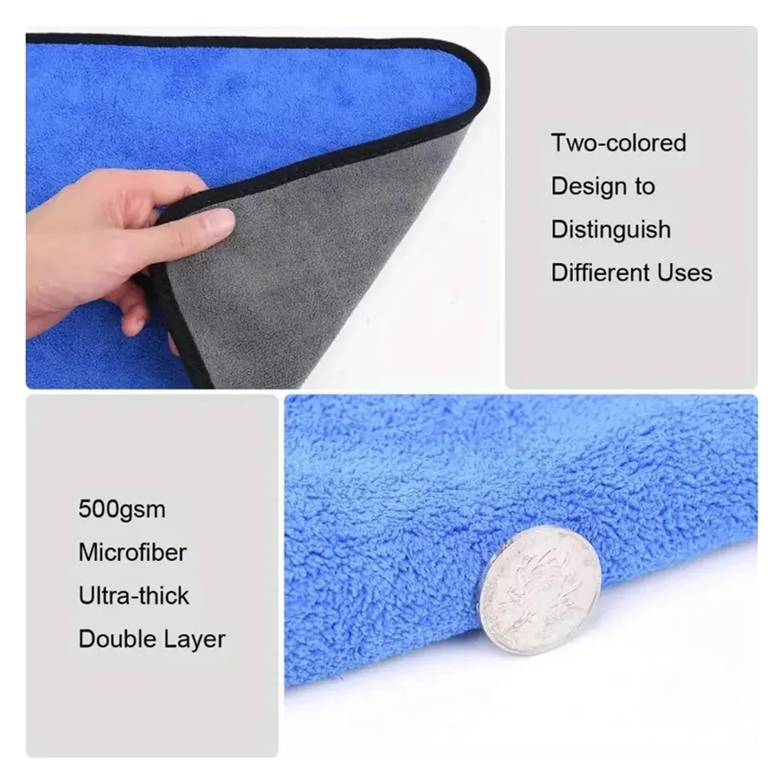 50 Panni in Microfibra for Il Lavaggio dell'auto, Morbidi, ad Asciugatura Rapida, for la Pulizia di specchietti e finestre, for la casa, a Doppio Strato per Auto(30x30cm)