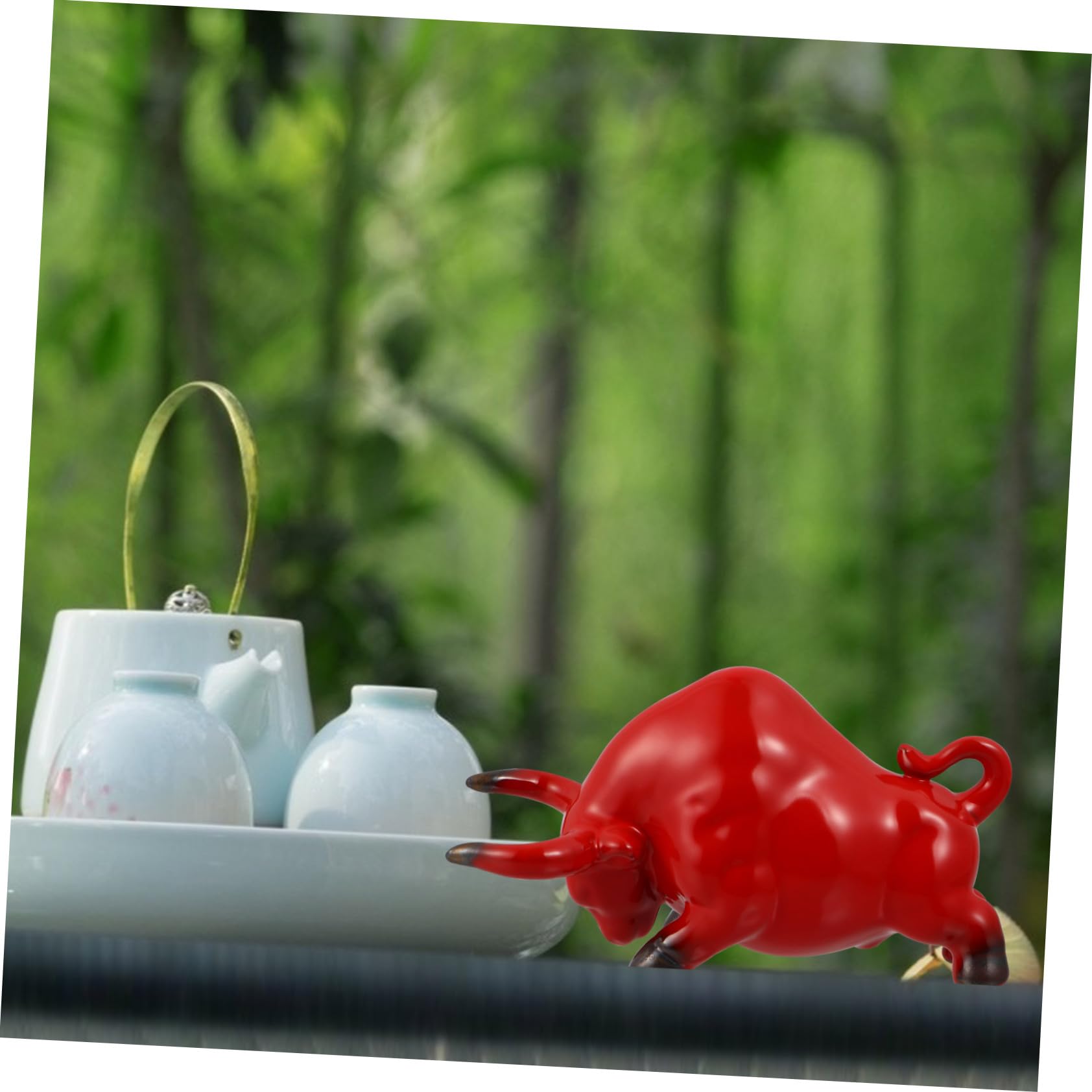 Cabilock Bull Tea Pet Handmade Figurine Zisha Tea Ceremony Decoration Ceramic Bull Statue Home Decor