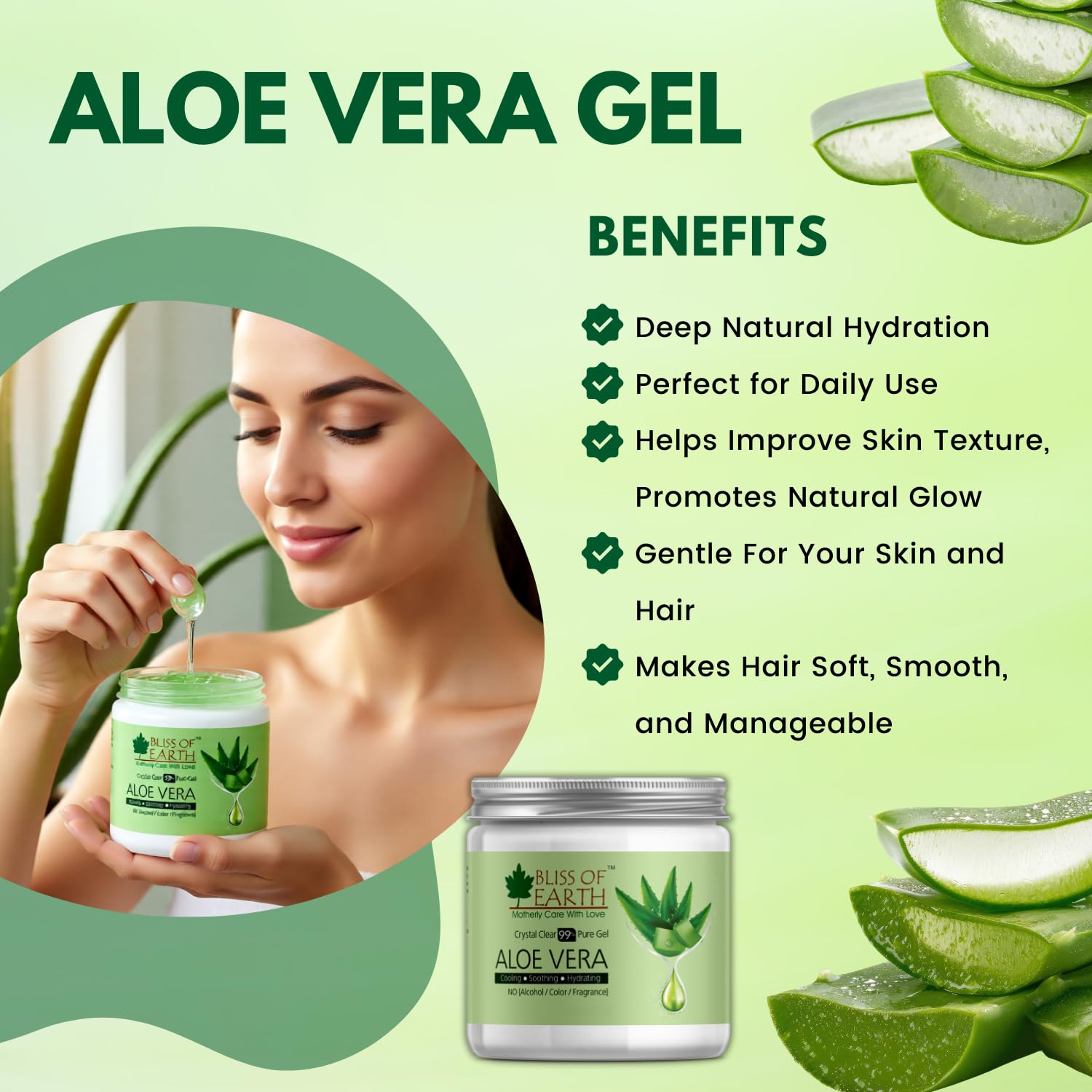 Amazon.com : BLISS OF EARTH Aloe Vera Gel Pure Crystal Clear Best