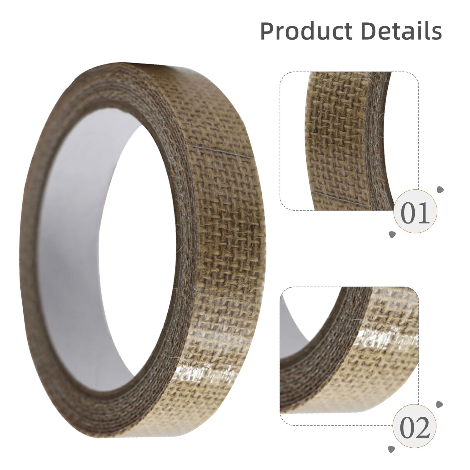Amazon.co.jp: CIMAXIC 手工装飾 亜麻テープ 1.5cm 2個セット Diy