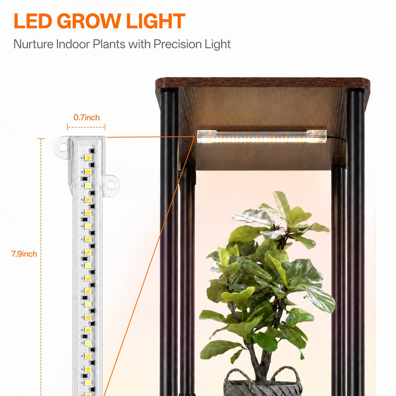 Bstrip Pflanzenständer mit Wachstumslicht, 4 Ebenen Blumenregal Metall Holz | 150cm Plant Stand Indoor, Pflanzenlicht LED Vollspektrum, Dekoratives Blumenständer Schwarz für Garten, Wohnzimmer Balkon