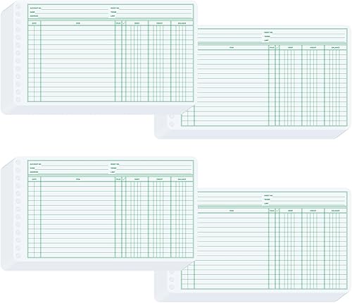 Miniatura 8 de 200 hojas de libro mayor de 5 x 8.5 pulgadas, hojas adicionales de libro mayor de papel para contabilidad, bloc columnar para cuentas comerciales