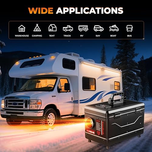 Miniatura 8 de Calentador diésel 12V/24V/110V 8KW portátil Caja de herramientas Diesel Calentador de estacionamiento con APP Control remoto y cargador Pantalla LCD