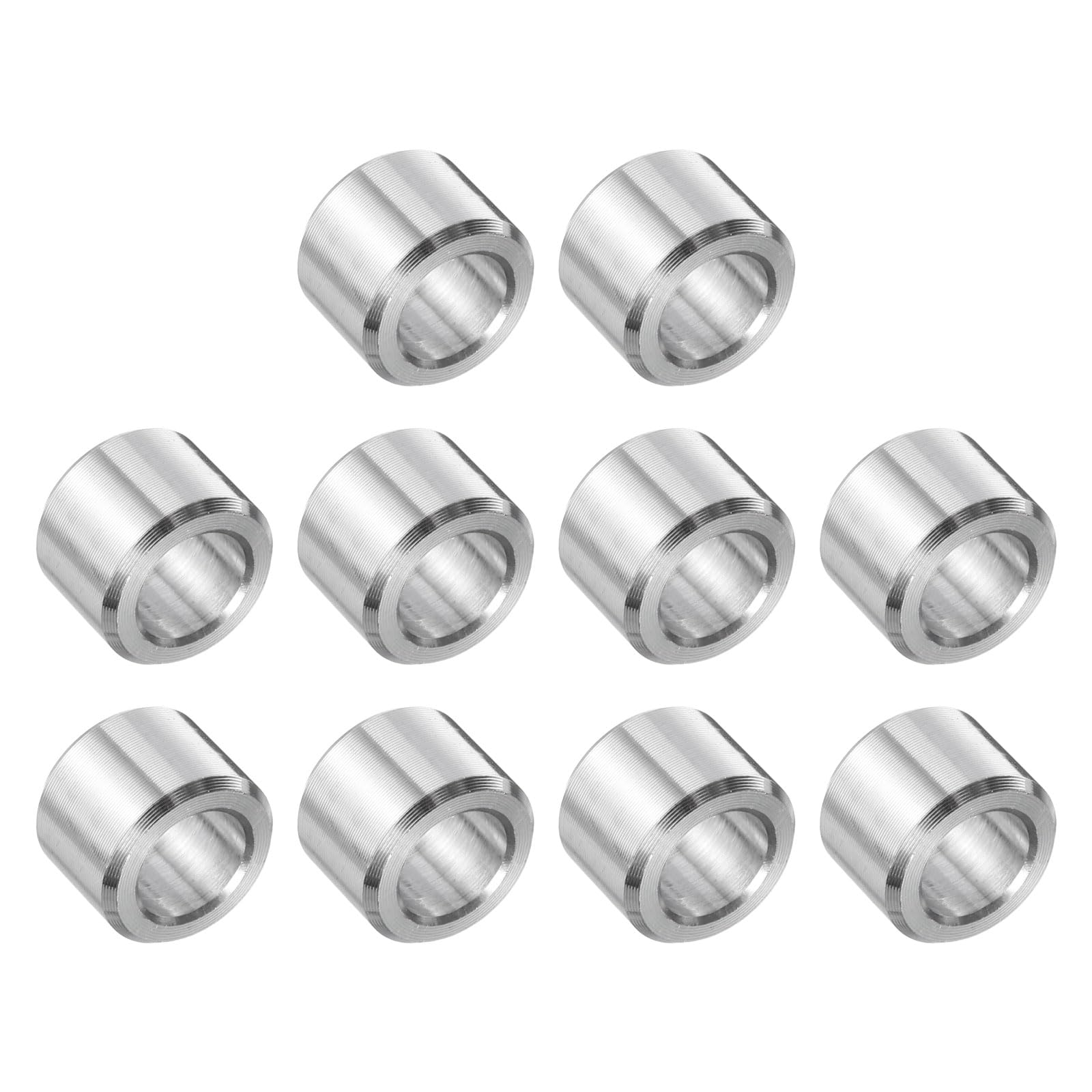 uxcell 10 Pcs Stainless Steel Spacer 5/16" Bore x 1/2" OD x 5/16" Length Screw Bushing Plain Finish Round Metal Spacer for 5/16" Screws Bolts and Rods