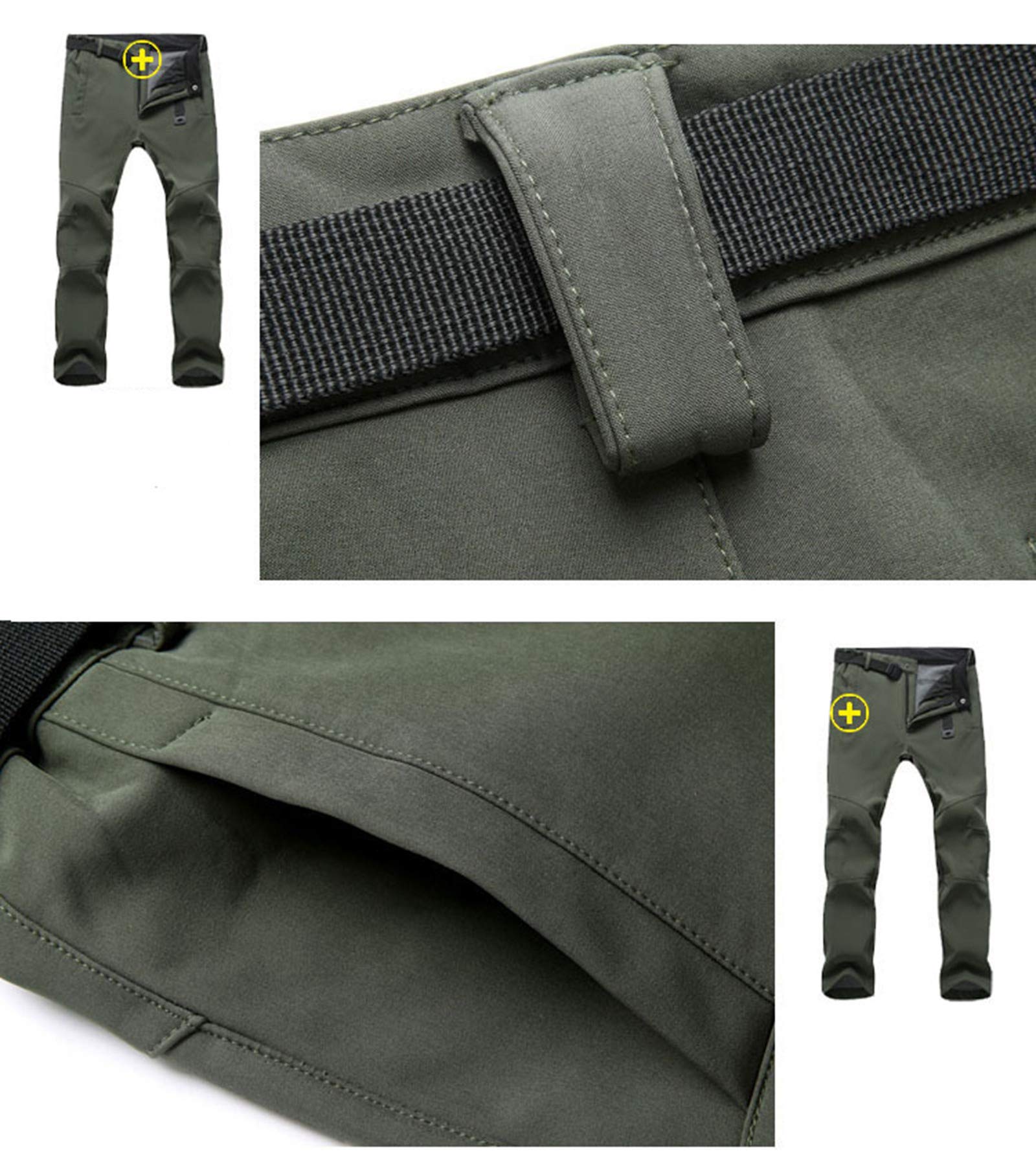Pantalones de Esquí para Hombres Dawwoti Impermeables y Resistentes al Viento con Bolsillo Cremallera