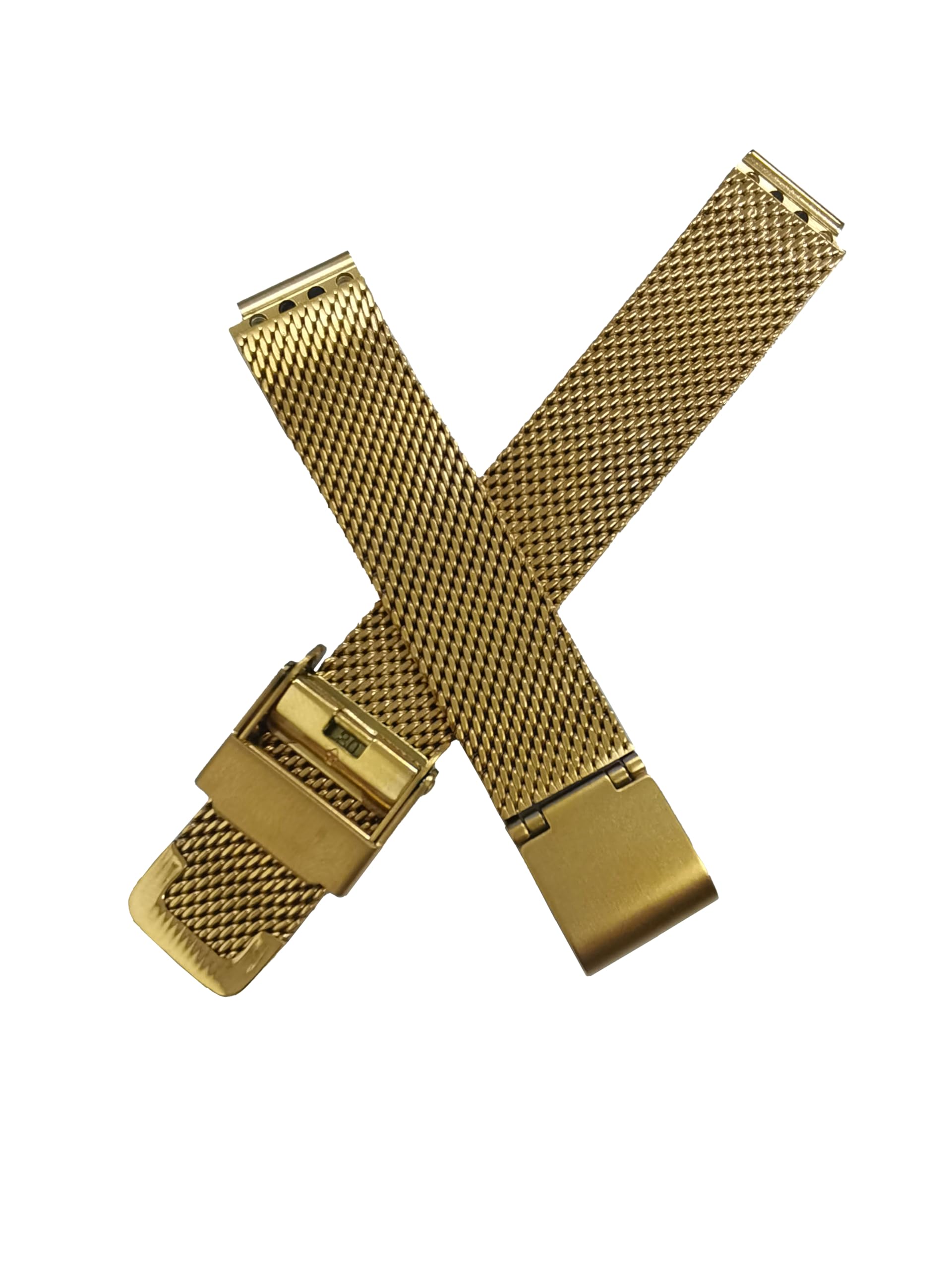 NZZXTO Replacement watch strap for Bering steel band size 14mm slide-in straight 155 series?14mm gold?