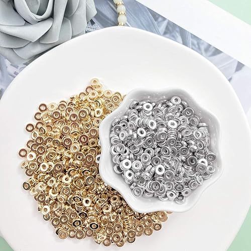 Miniatura 7 de 1200 cuentas espaciadoras de disco redondo plano de 0.236 pulgadas, cuentas espaciadoras CCB, cuentas espaciadoras de disco, cuentas sueltas para