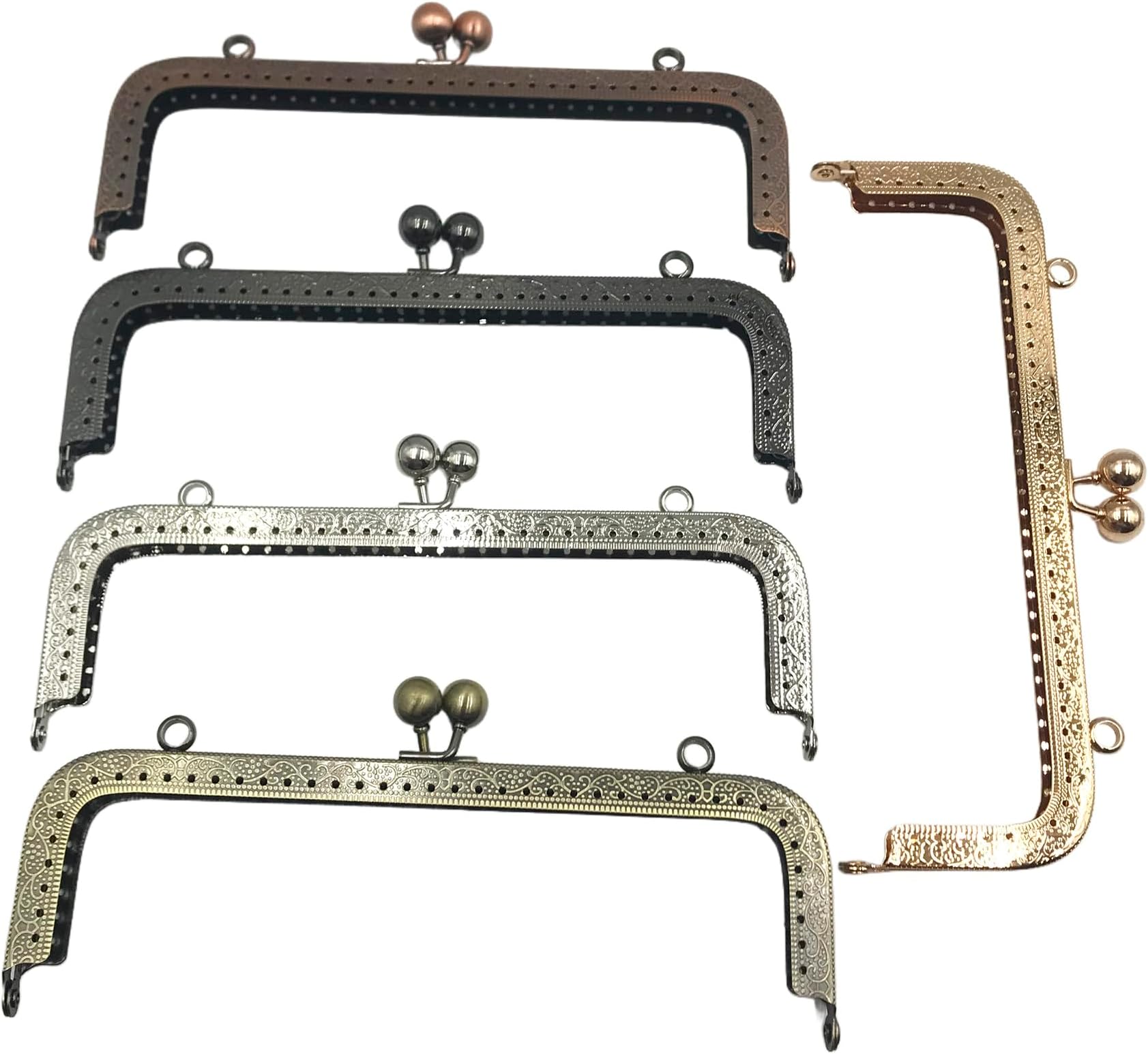 5 Color 7.9"/20cm Metal Frame Purse Bag Metal Frame Kiss Clasp Lock for Purse Making DIY Craft Squared Design Bag Clutch Coin Purse Frames J140