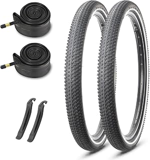 MOHEGIA Mountain Bike Tires Set: 2-Pack 26x1.95/27.5x2.1 inch Folding Replacement Bicycle Tires and Inner Tubes with Tire Levers Pair