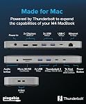 Plugable Thunderbolt 4 Dock for M4 MacBook Air & Pro: 100W Charging Driverless Laptop Docking Station with 4K HDMI Dual Monitor or Single 6K, 6X USB, SD, Ethernet, Thunderbolt Certified (TBT-UDM)
