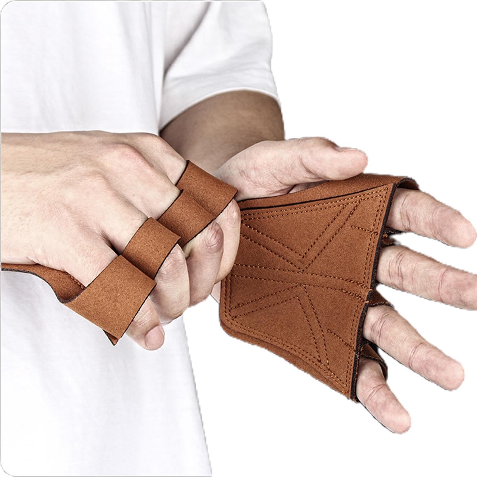 Gewichtheben Trainingshandschuhe, Fitness Palm Guard Handschuhe für Krafttraining, Vier-Finger-Design mit verbesserter Griffkraft für harte Ziehen, Klimmzüge, Bankdrücken, Hanteltraining Sport & Freizeit