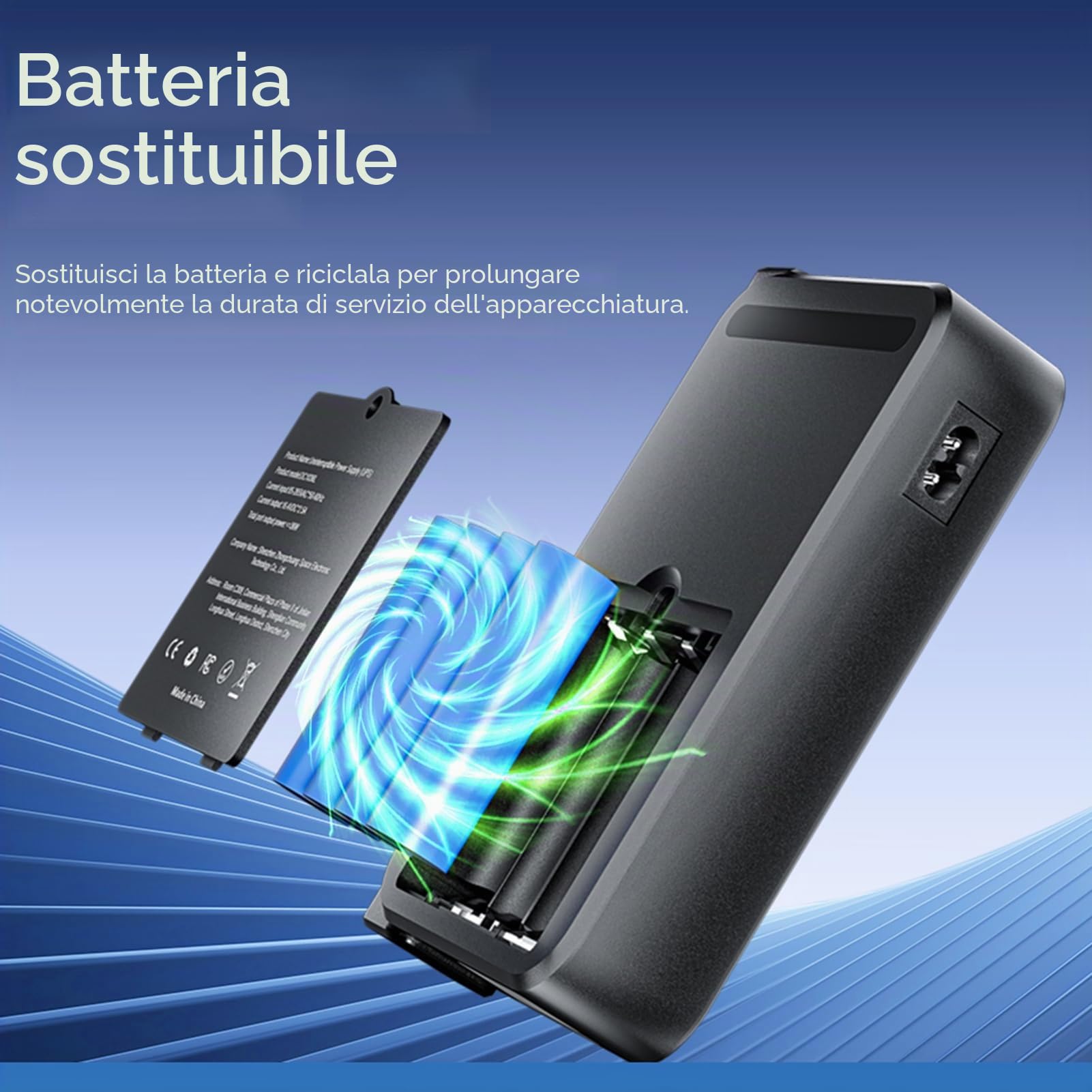 Denash Gruppo di continuità UPS 36 W, Batteria di Riserva Al Litio con Display a LED, Interfacce Multitensione, per Router, Fotocamere, Piccoli Dispositivi Elettronici, Alimentazione (Spina europea
