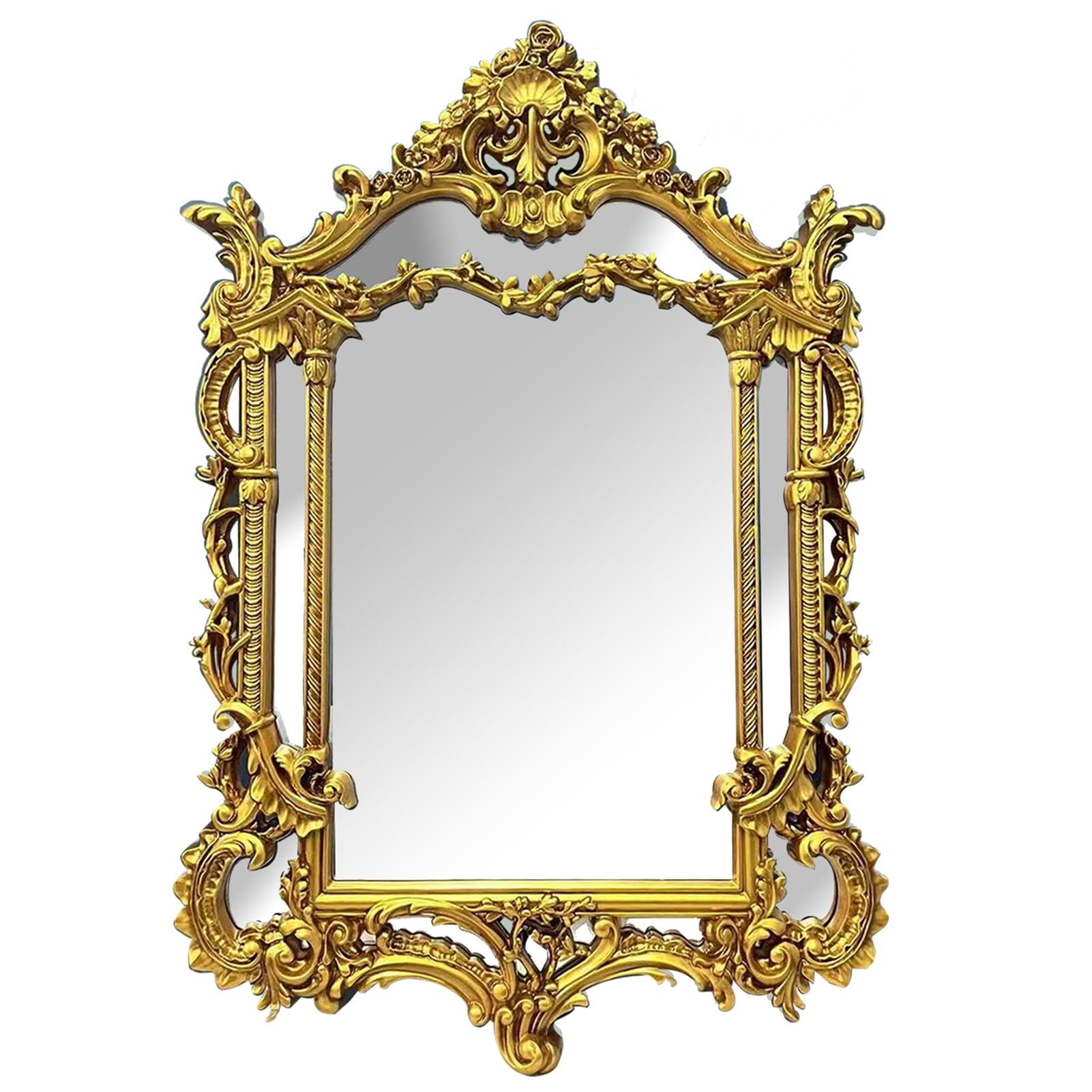 FGXHHS Large Antique Gold Mirror, Traditional Ornate Baroque Vintage Decor for Living Room,Bedroom,Hallway,Entryway,Fireplace