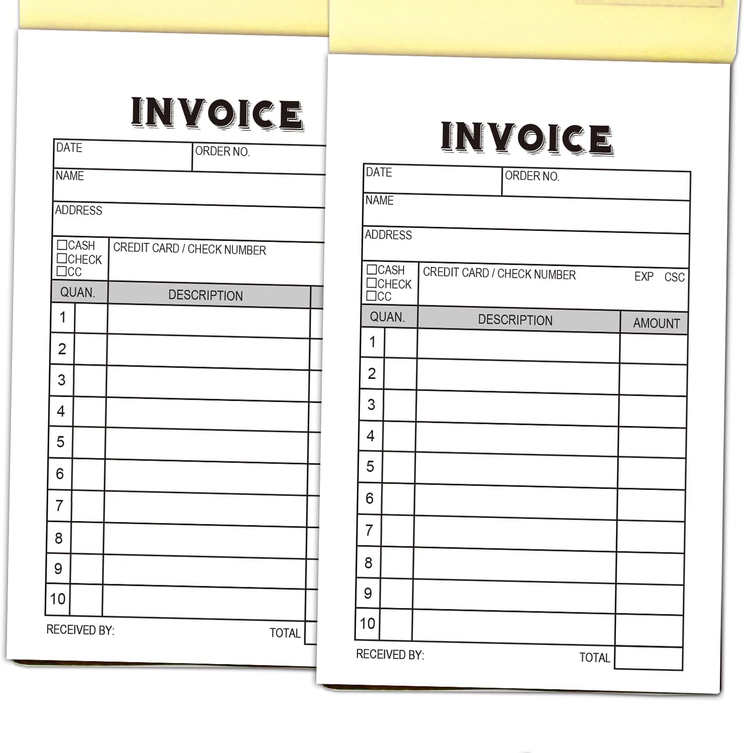 Amazon.com : 2-Pack Invoice Booklet, Receipt Pad, Sales Receipt Form ...
