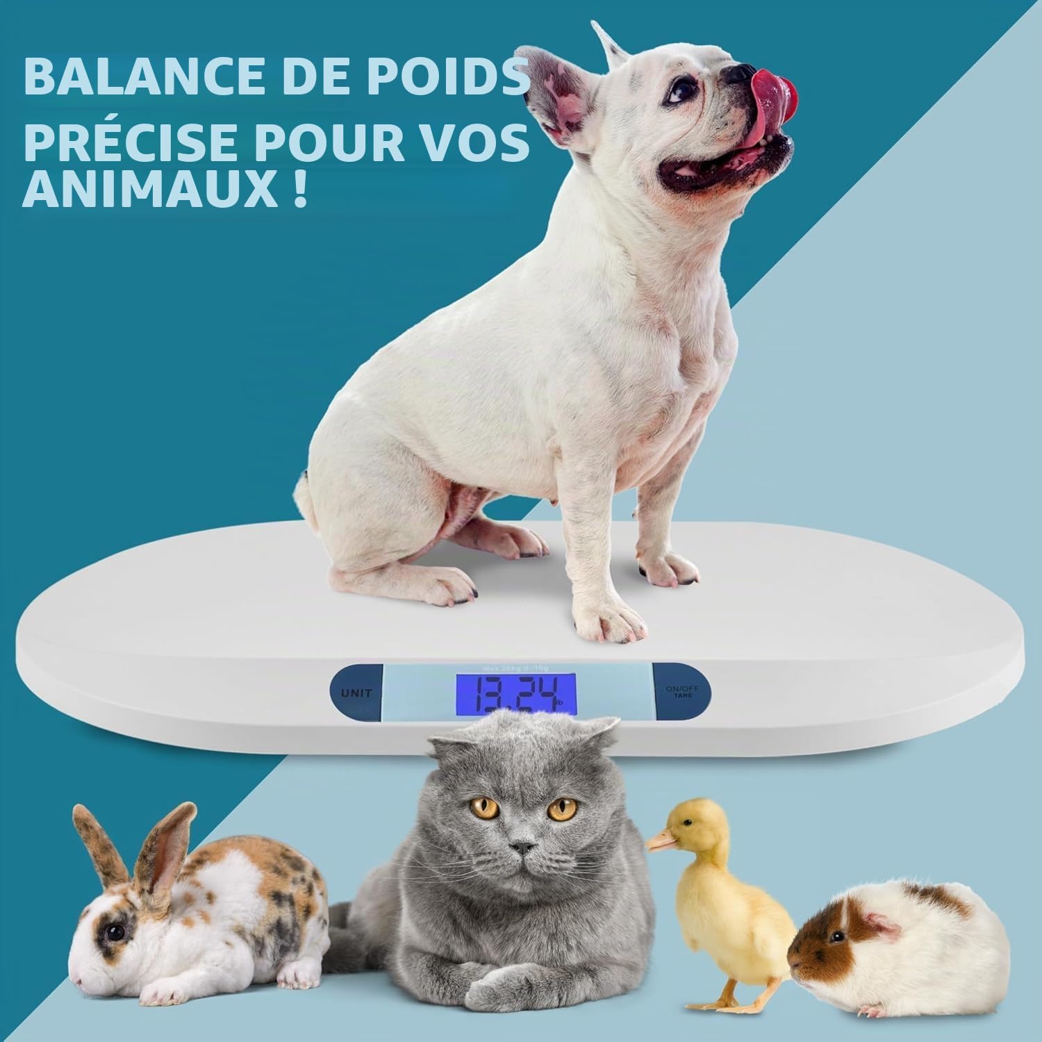 Smart Weigh Pèse-bébé Numérique avec un Large Écran LCD Rétroéclairé, 3 Modes de Pesage et une Fonctionnalité de Tare de 20 kg/ 44 lb