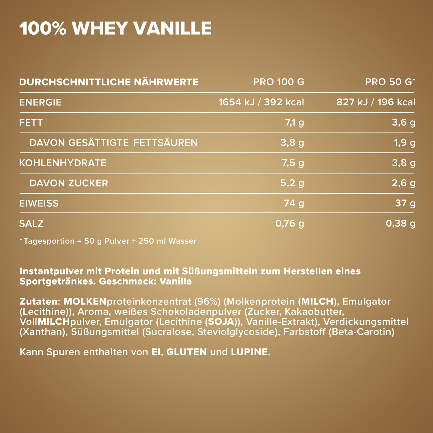 IronMaxx 100% Whey Protein Pulver 2350g - Vanille | Cremiger Eiweißshake mit BCAAs & EAAs | High Protein, Low Carb & zuckerarm | Ideal für Muskelaufbau, Diät & Fitness