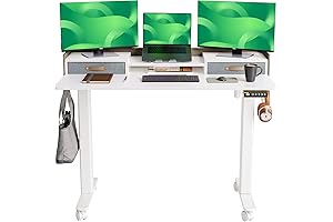 Standing Desk with Drawers, Stand Up Electric Standing Desk Adjustable Height