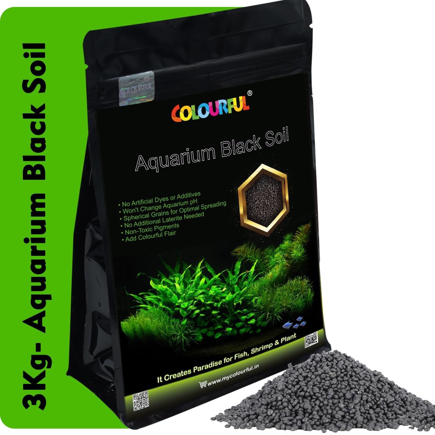 COLOURFUL AQUARIUM Fish Tank Live Planted Aquarium Contro Soil For Decoration As Garden Fish Tank (3Kg)